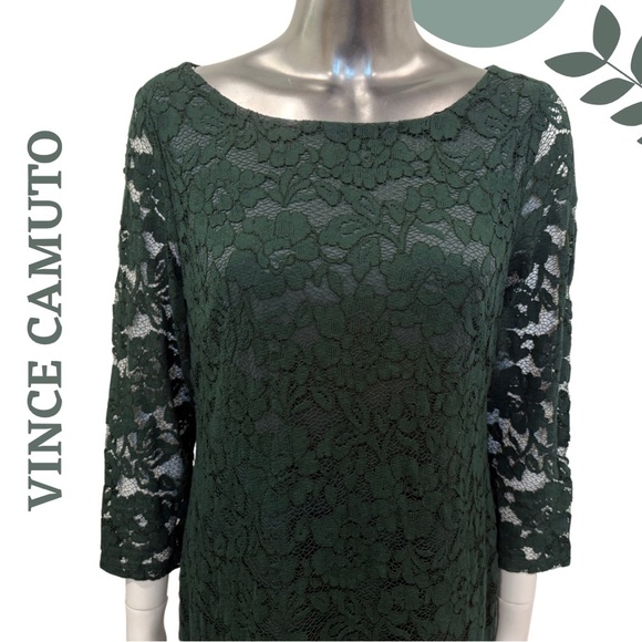 🛍️3/$40 Vince Camuto Elegant Floral Lace Cocktail Dress | 3/4 Sleeve | Size 10 - Picture 5 of 7